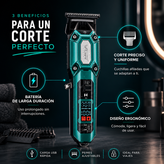 Máquina Cortadora de Pelo VGR V-900: Cortes rápidos con precisión profesional